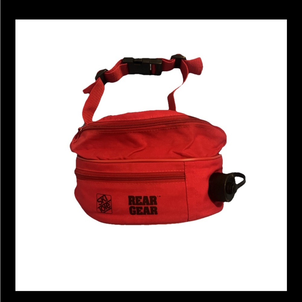 Vintage 80s Rear Gear Ski Tote Fanny Pack Insulated Water Bottle